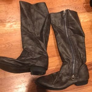 Dark grey zip up boots